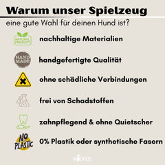 nachhaltiges Hundespielzeug 3er Set aus Wildleder, Kokosfasern & Baumwolle für umweltfreundlichen Spielspaß ohne Plastik