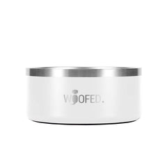 Premium Edelstahlnapf WOOFED in Black mit Anti-Rutsch-Boden, elegantem Design und spülmaschinengeeignet für Hunde.