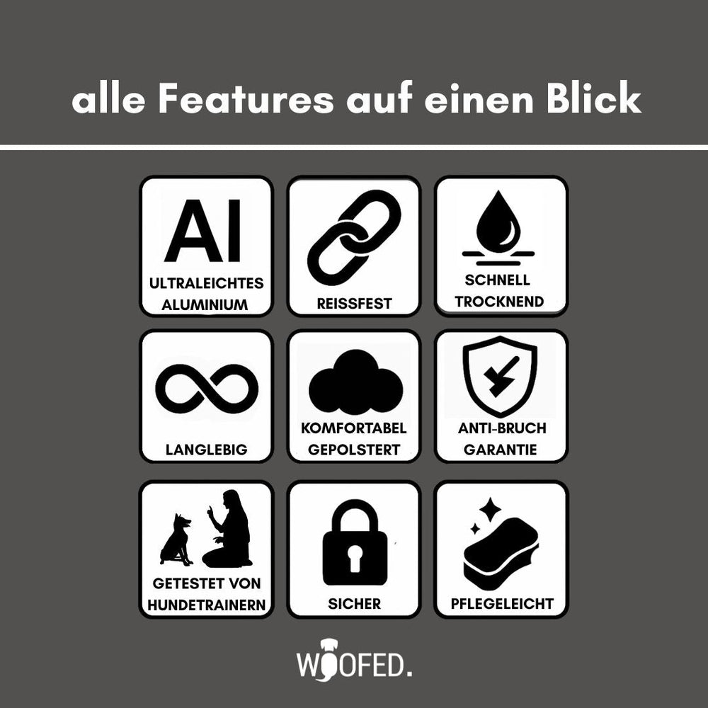 Nylon Halsband mit Griff: ultraleicht, reißfest, schnell trocknend, langlebig und komfortabel gepolstert.