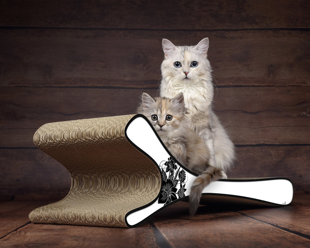 weiß, schwarze Blumen (000c) - Bild 1