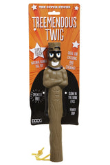 Hundespielzeug "Tremendous Twig" aus Naturkautschuk in Astform mit maskierter Figur, ideal für Spiel und Spaß.