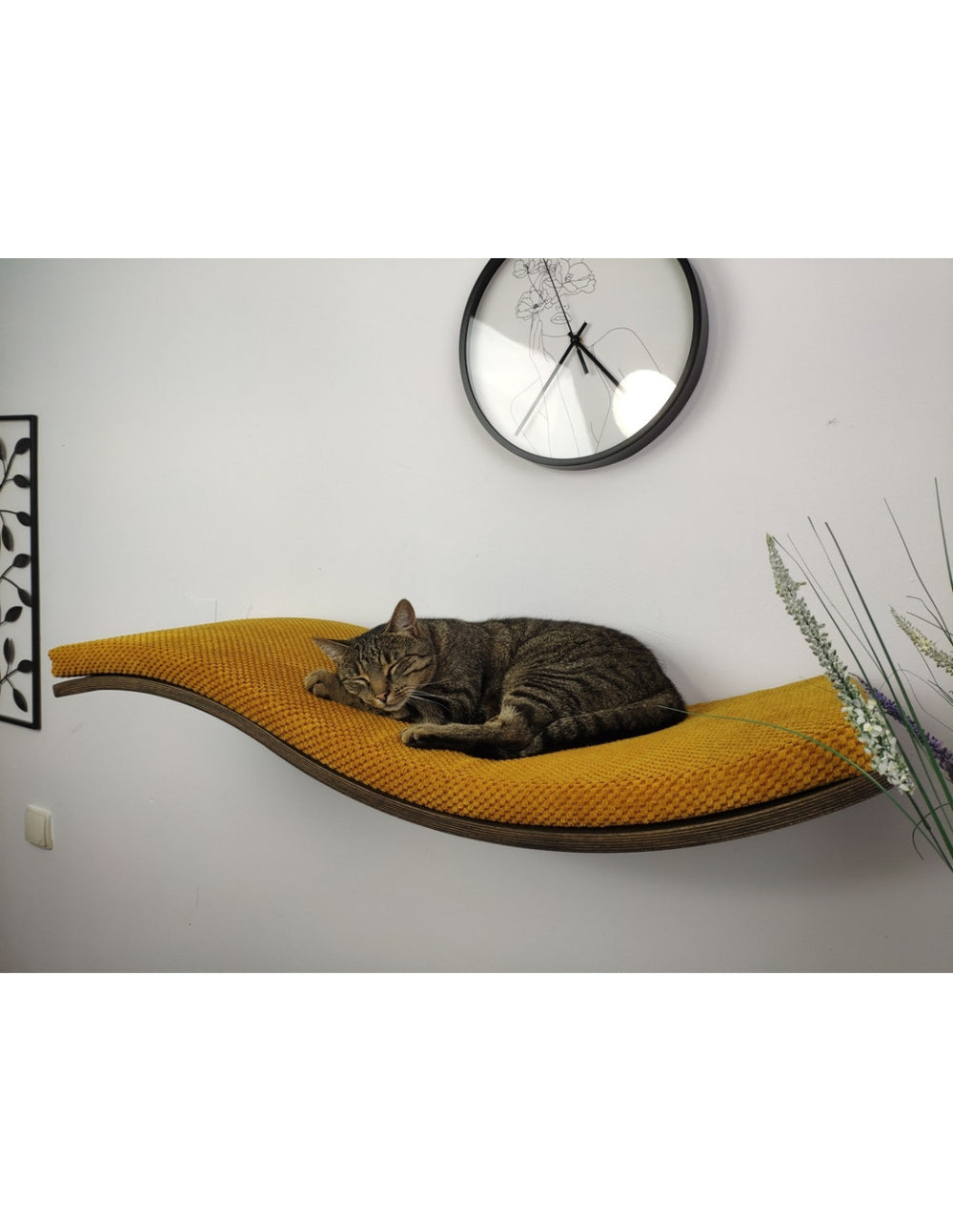 Wood Base Cat Wall Shelf WAVE | catsatelier-image-488