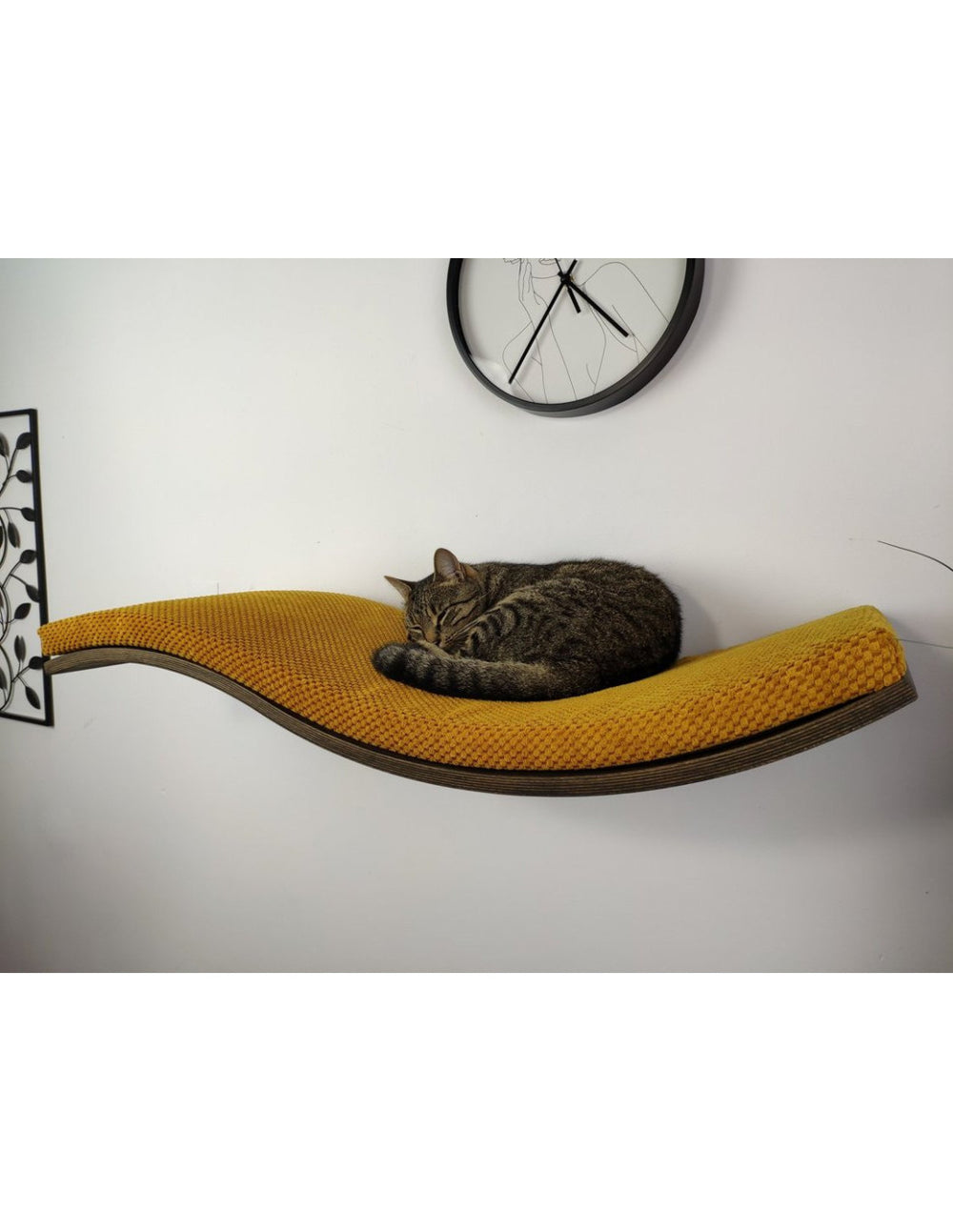 Wood Base Cat Wall Shelf WAVE | catsatelier-image-487