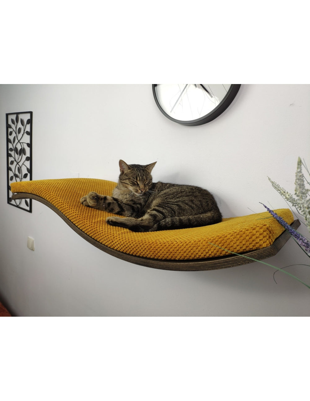 Wood Base Cat Wall Shelf WAVE | catsatelier-image-486